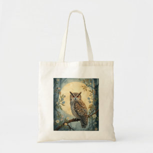 Mystical Owl Moonlight Forest Art Woodland Owl I Tote Bag