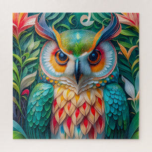 Mystical Owl Mosaic Jigsaw Puzzle