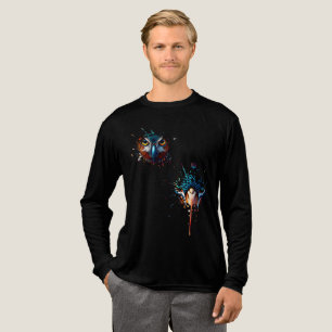  🦉 Mystical Owl Splatter Art - Dark Fantasy  Tri-Blend Shirt