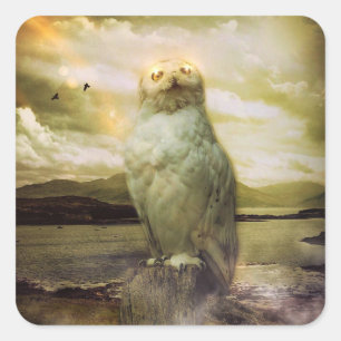 Mystical Owl Square Sticker