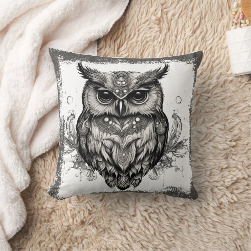 Mystical Owl  Throw Pillow