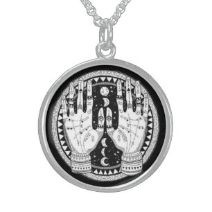 Mystical Palmistry Challenge Symbol Sterling Silver Necklace