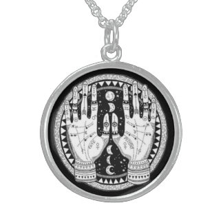 Mystical Palmistry Challenge Symbol Sterling Silver Necklace