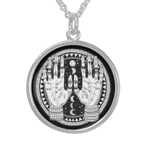 Mystical Palmistry Challenge Symbol Sterling Silver Necklace
