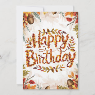 Mystical Pastel Pumpkin Autumn Fall Happy Birthday Card