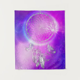 Mystical Pink and Blue Embossed Dream Catcher  Tapestry