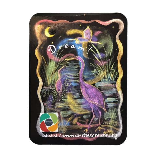 Mystical Pink Heron Magnet (Vertical)