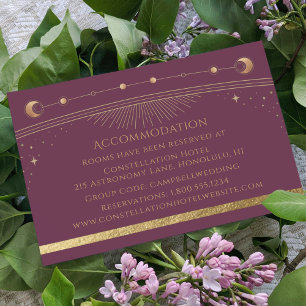 Mystical Plum Gold Sun Moon Stars Accommodation Enclosure Card