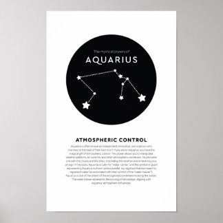 Mystical Power of Aquarius Astrology Star Zodiac Poster