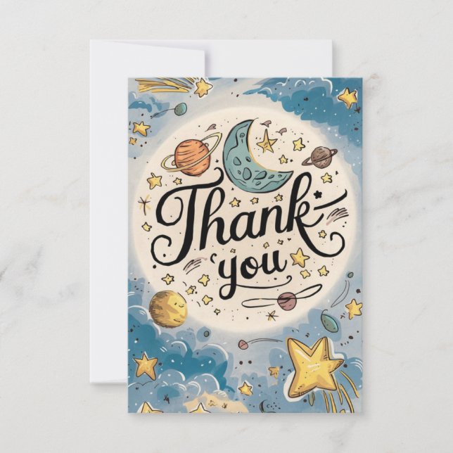 Mystical Pretty Trail Celestial Thank You Card (Front)