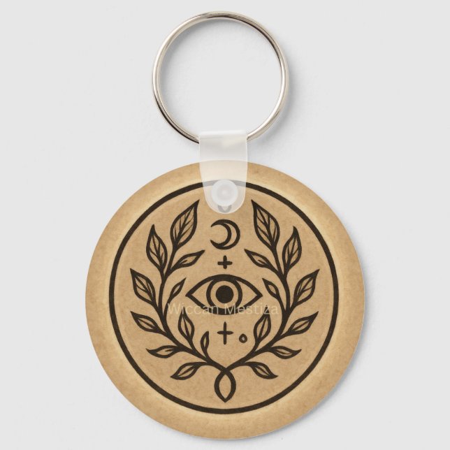 Mystical Protective Eye Moon Symbol Keychain (Front)