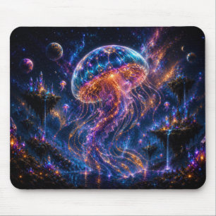 Mystical Purple & Blue Celestial Jellyfish Mouse P Pad