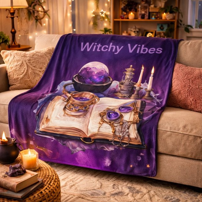 Mystical Purple Crystal and Tarot Inspired Design  Sherpa Blanket (Creator Uploaded)