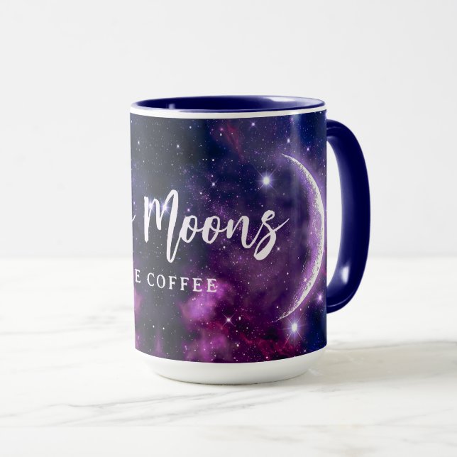 Mystical Purple Galaxy Crescent Moon Celestial Mug (Front Right)