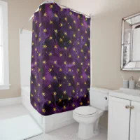 Dark Boho Mountain Bath Mat Black Purple Mystic Magical Moon and Stars  Bathroom Decor 