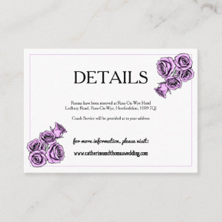 Mystical Purple Rose Wedding Enclosure Card