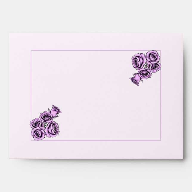 Mystical Purple Rose Wedding Envelope (Front)