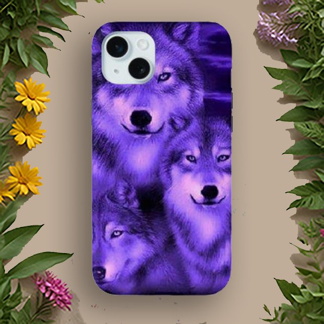 Mystical Purple Wolves – Bold Graphic Design  Iphone Case (Creator Uploaded)
