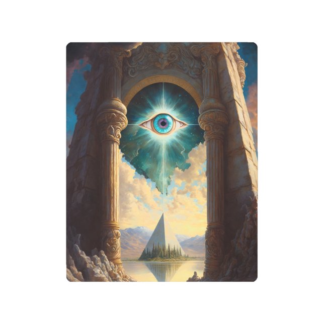 Mystical Pyramid Eye Art Metal Print (Front)