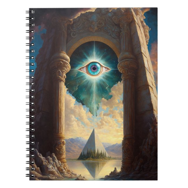 Mystical Pyramid Eye Art Notebook (Front)