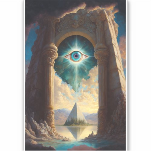 Mystical Pyramid Eye Art Sticker