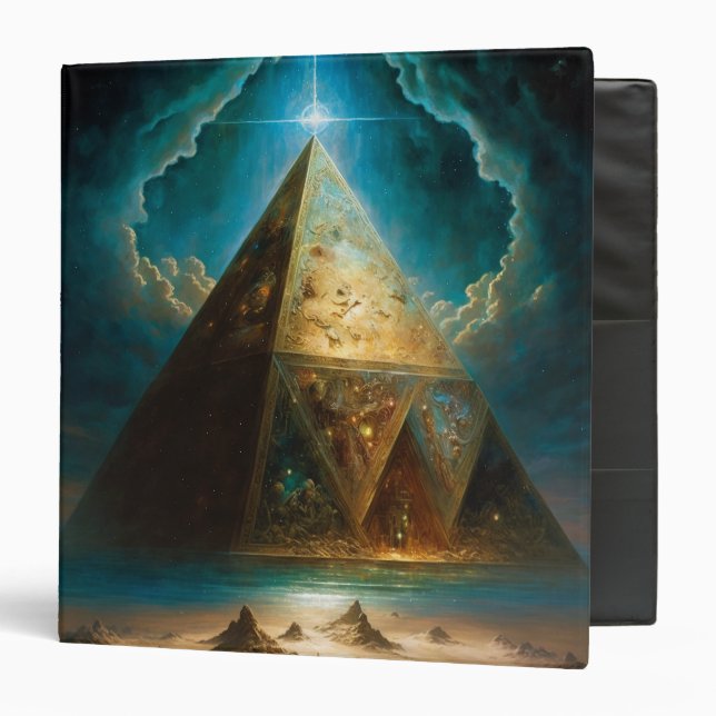 Mystical Pyramid Visionary Art 3 Ring Binder (Front/Inside)