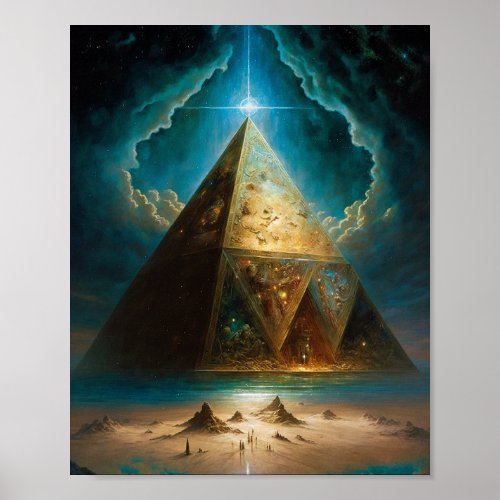 Mystical Pyramid Visionary Art Poster