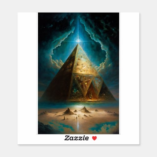 Mystical Pyramid Visionary Art Sticker