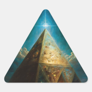 Mystical Pyramid Visionary Art Triangle Sticker