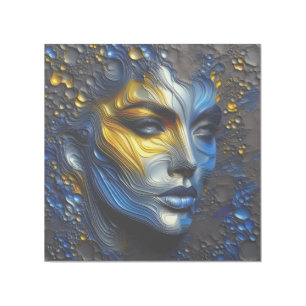 Mystical Radiance - An Embossed Female Face Gallery Wrap