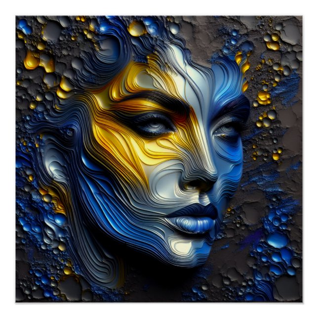 Mystical Radiance - An Embossed Female Face Poster (Front)