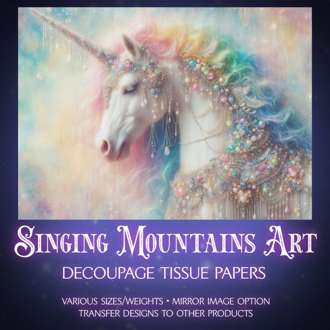 Mystical Rainbow Mane Unicorn Craft Decoupage  Tissue Paper (Creator Uploaded)