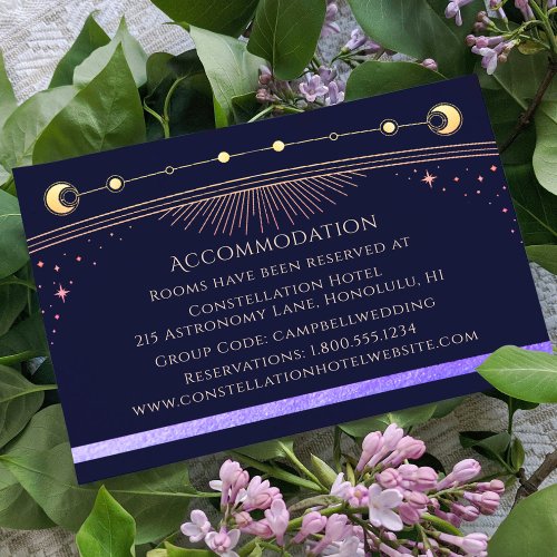 Mystical Rainbow Navy Blue Sun Moon Accommodation Enclosure Card