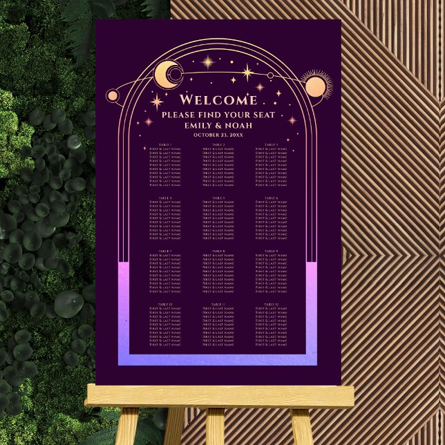 Mystical Rainbow Plum Sun Moon Stars Wedding Foam Board (Creator Uploaded)