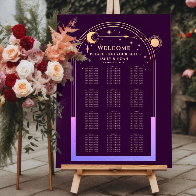 Mystical Rainbow Plum Sun Moon Stars Wedding Foam Board (Creator Uploaded)