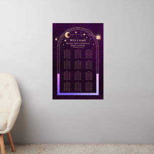 Mystical Rainbow Plum Sun Moon Stars Wedding Wall Decal