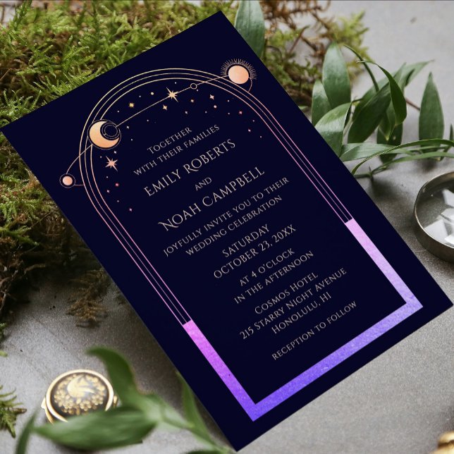 Mystical Rainbow Sun Star Moon Astronomy Space Invitation (Creator Uploaded)