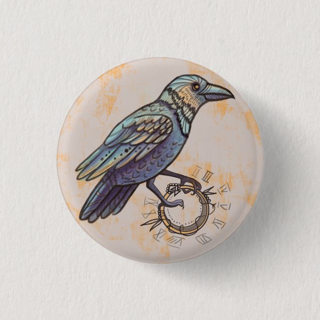 mystical raven  button (Front)