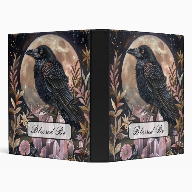 Mystical Raven Crystal 3 Ring Binder (Background)