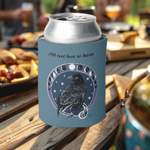 Mystical Raven Moon Phases Celestial Night Sky Can Cooler