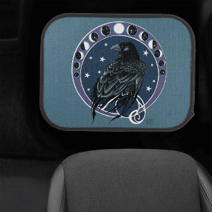 Mystical Raven Moon Phases Celestial Night Sky Car Floor Mat