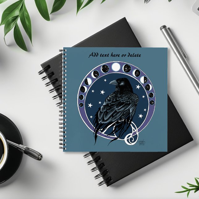 Mystical Raven Moon Phases Celestial Night Sky Notebook (Creator Uploaded)