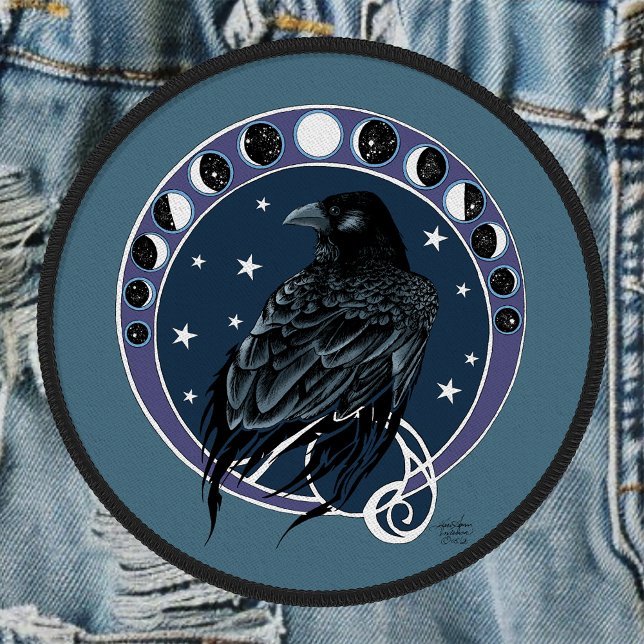 Mystical Raven Moon Phases Celestial Night Sky Patch (Creator Uploaded)