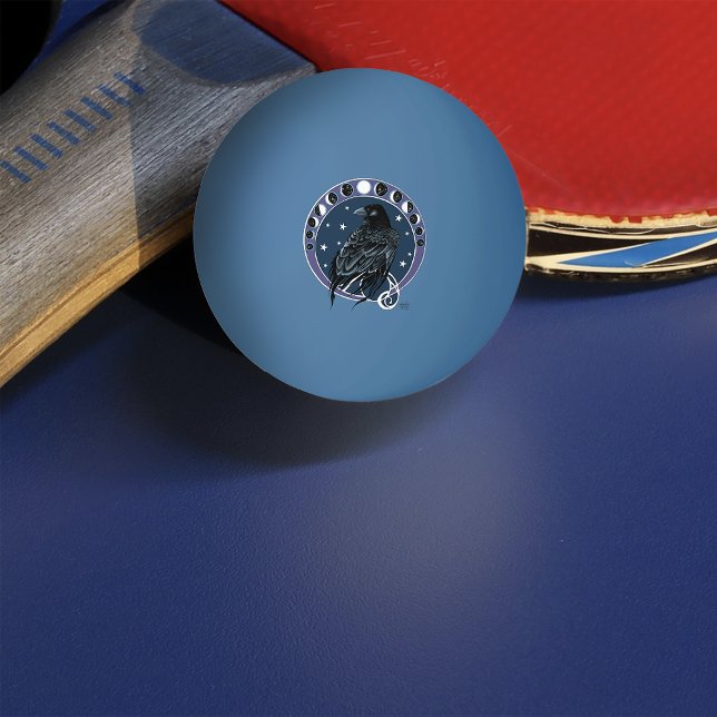 Mystical Raven Moon Phases Celestial Night Sky Ping Pong Ball (Creator Uploaded)