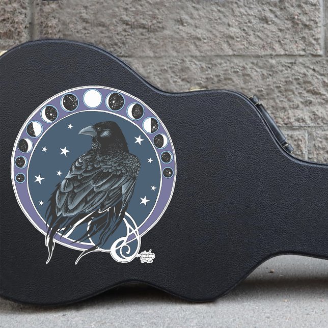 Mystical Raven Moon Phases Celestial Night Sky Sticker (Creator Uploaded)