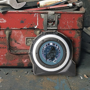 Mystical Raven Moon Phases Celestial Night Sky Tape Measure