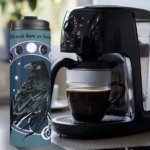 Mystical Raven Moon Phases Celestial Night Sky Thermal Tumbler