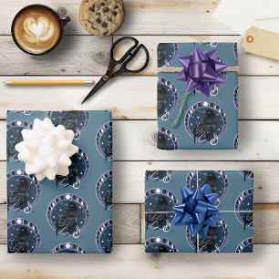 Mystical Raven Moon Phases Celestial Night Sky Wrapping Paper Sheets