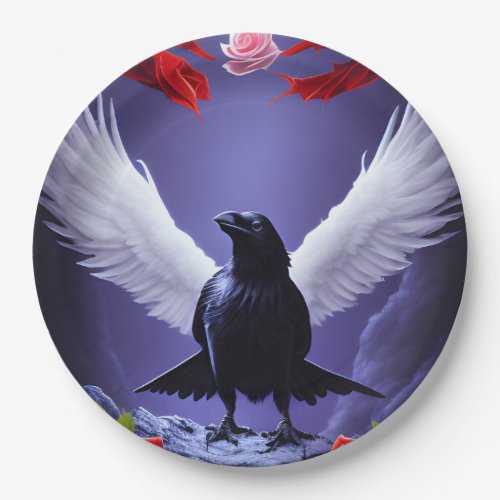 Mystical Raven Paper Plates _ Halloween
