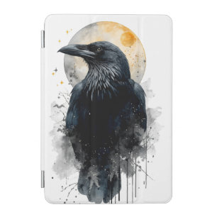 Mystical Raven Watercolor Art Gothic Moon Crow I iPad Mini Cover